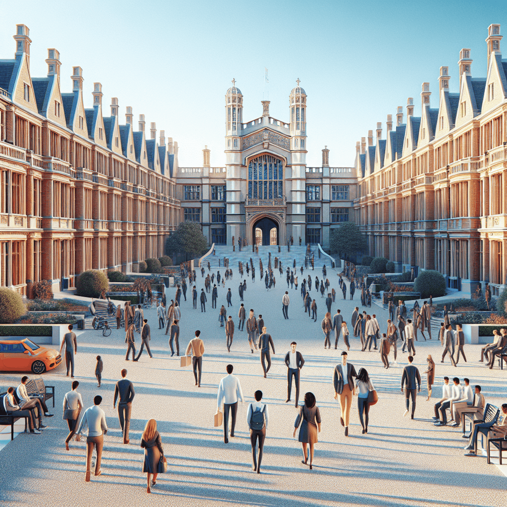Modern university campus in UK