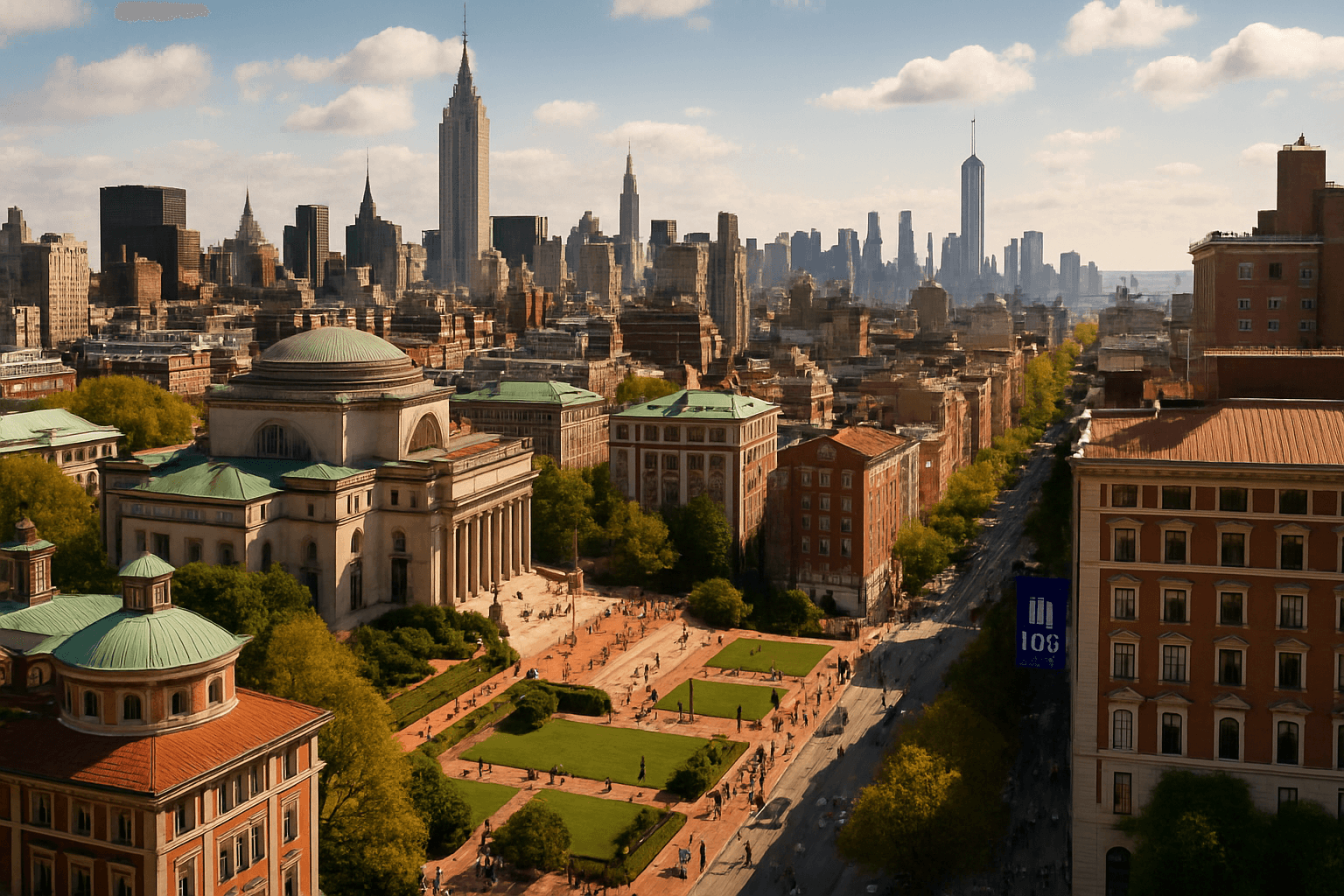 New York skyline with universities