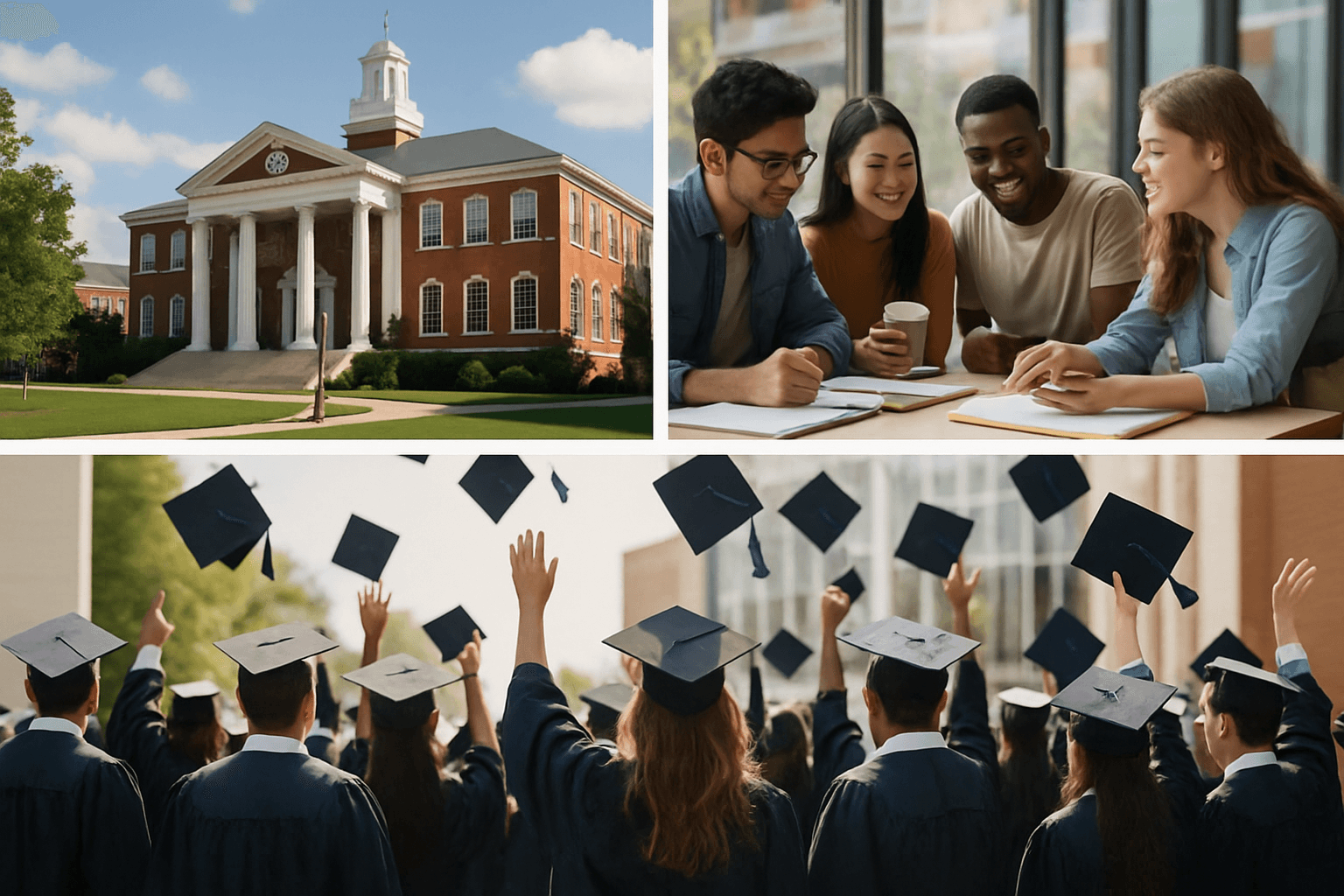 Modern university campus in USA